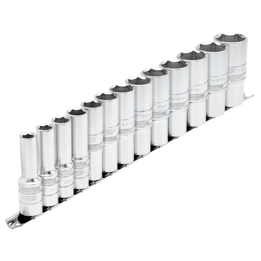 Draper Expert Imperial Deep Socket on a Metal Rail, 1/2" Sq. Dr. (13 Piece) - image 1