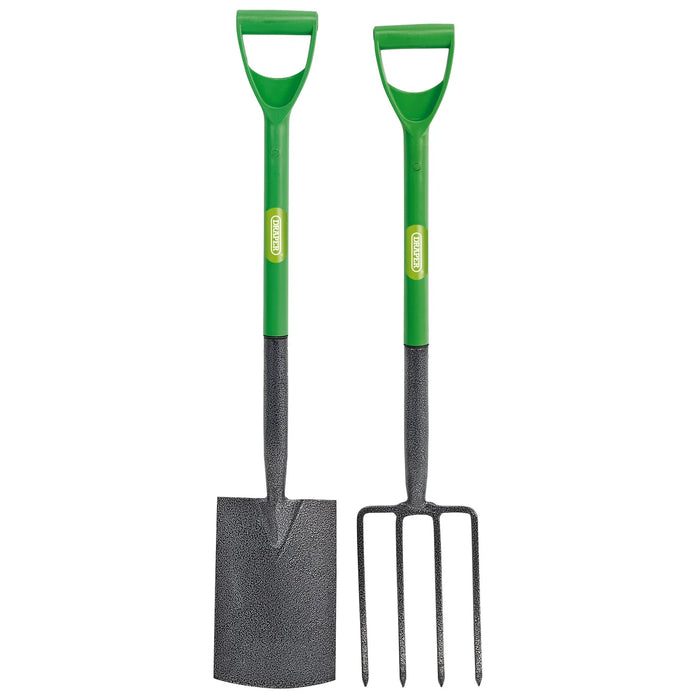 Draper Carbon Steel Garden Fork and Spade Set, Green - DSDF/SET