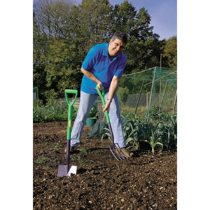 Draper Carbon Steel Garden Fork and Spade Set, Green - DSDF/SET