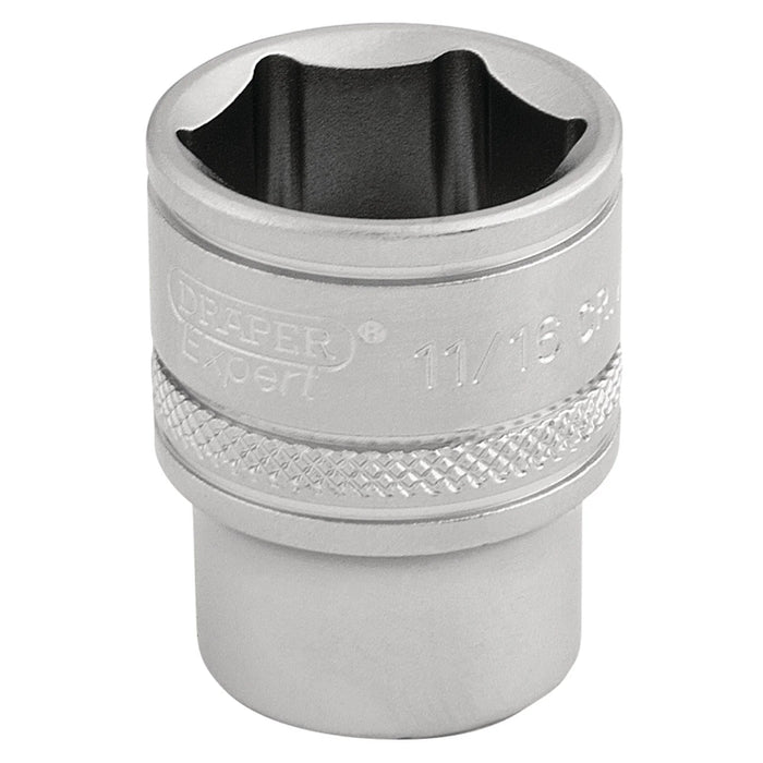 Draper Expert 6 Point Imperial Socket, Sq. Dr., 11/16" 1-3