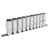 Sealey Socket Set 10pc Deep 1/2"Sq Drive Total Driveï AK70610D