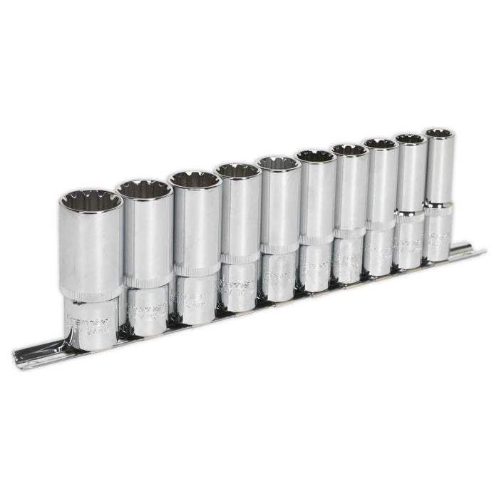 Sealey Socket Set 10pc Deep 1/2"Sq Drive Total Driveï AK70610D Sealey - Town Tools 