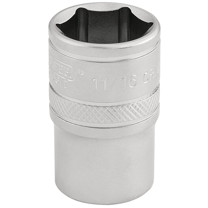 Draper Expert 6 Point Imperial Socket, Sq. Dr., 11/16" 1-3
