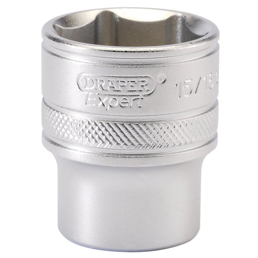 Draper Expert 6 Point Imperial Socket, 1/2" Sq. Dr., 15/16" - H-AF/MS