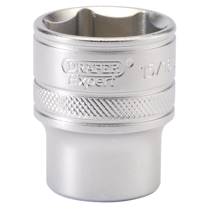 Draper Expert 6 Point Imperial Socket, 1/2" Sq. Dr., 15/16" - H-AF/MS