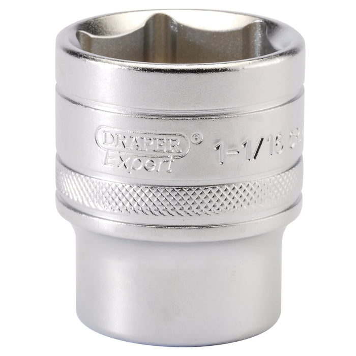 Draper Expert 6 Point Imperial Socket, 1/2" Sq. Dr., 1 1/16" - H-AF/MS
