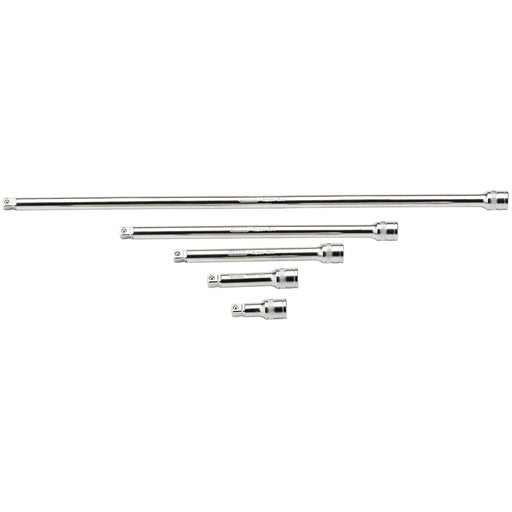 Draper Expert Wobble Extension Bar Set, 3/8" Sq. Dr., Micro Satin Chrome (5