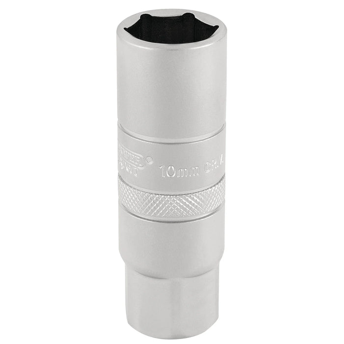 Draper Expert 10mm Thread 6 Point Satin Chrome Spark Plug Socket, 3/8" Sq. Dr.