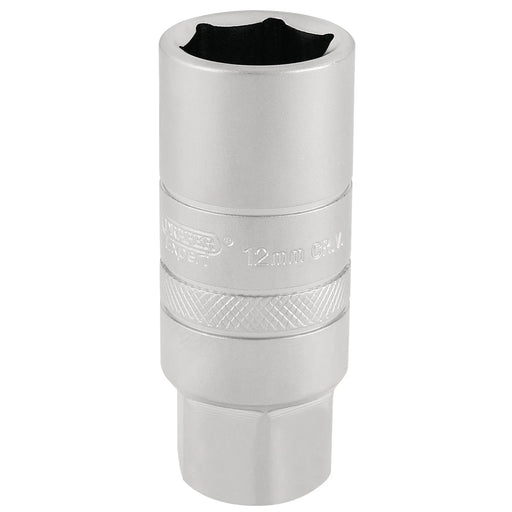Draper Expert 12mm Thread 6 Point Satin Chrome Spark Plug Socket, 3/8" Sq. Dr.