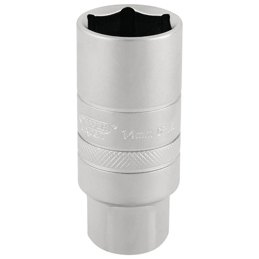 Draper Expert 14mm Thread 6 Point Satin Chrome Spark Plug Socket, 3/8" Sq. Dr.