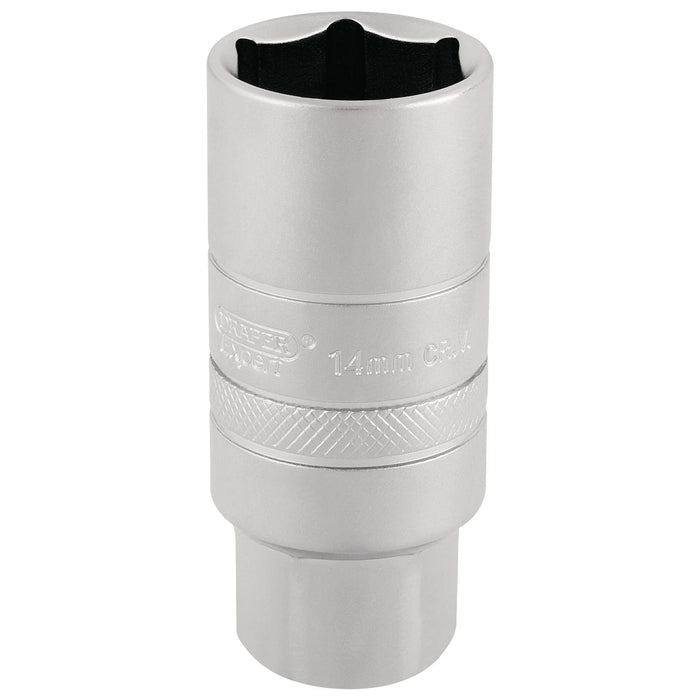 Draper Expert 14mm Thread 6 Point Satin Chrome Spark Plug Socket, 3/8" Sq. Dr.