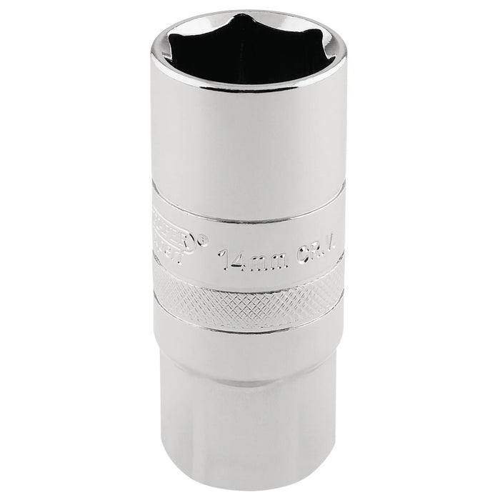Draper Expert 14mm Thread 6 Point Spark Plug Socket, 1/2" Sq. Dr., 21mm