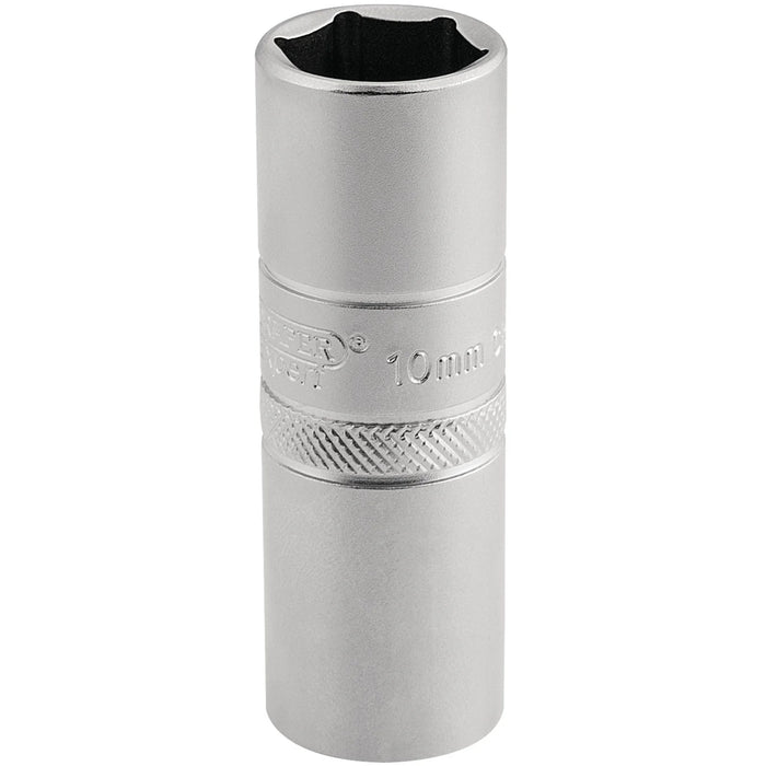 Draper Expert 10mm Thread 6 Point Satin Chrome Spark Plug Socket, 1/2" Sq. Dr.