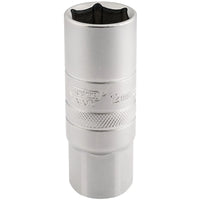 Draper Expert 12mm Thread 6 Point Satin Chrome Spark Plug Socket, 1/2" Sq. Dr.