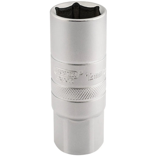Draper Expert 12mm Thread 6 Point Satin Chrome Spark Plug Socket, 1/2" Sq. Dr.