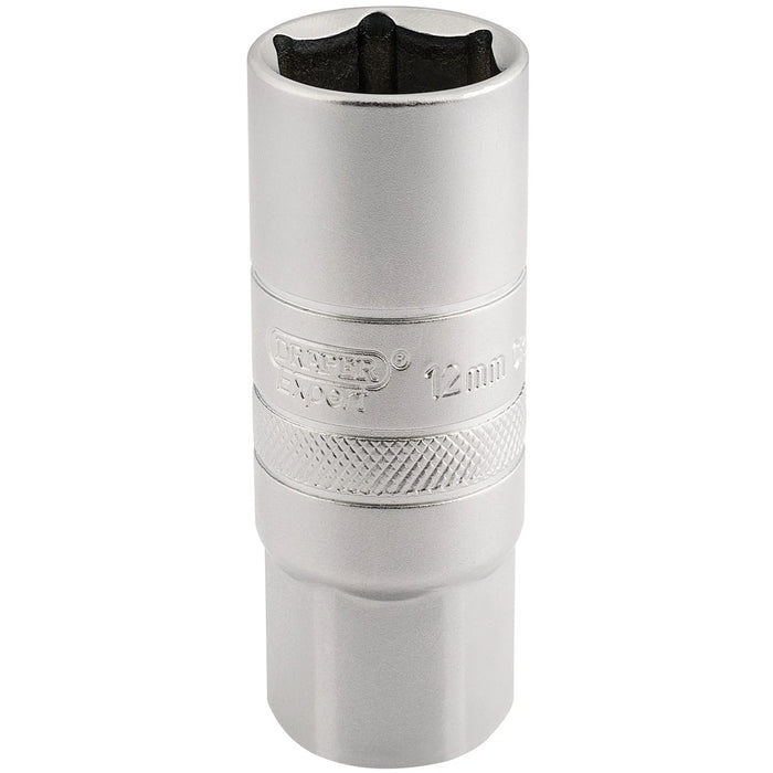 Draper Expert 12mm Thread 6 Point Satin Chrome Spark Plug Socket, 1/2" Sq. Dr.