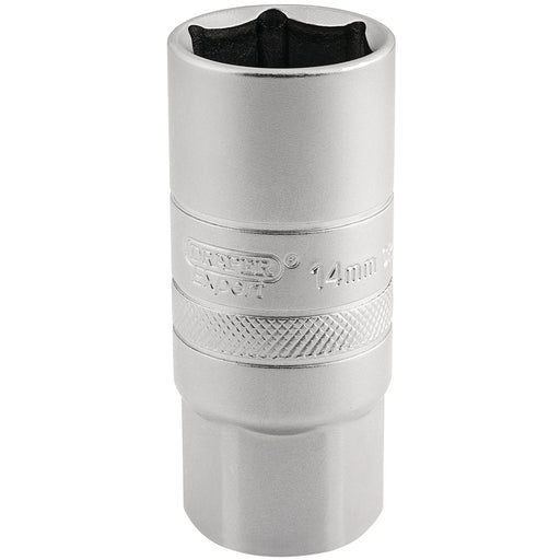 Draper Expert 14mm Thread 6 Point Satin Chrome Spark Plug Socket, 1/2" Sq. Dr.