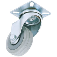 Draper Swivel Plate Fixing Rubber Castor, 50mm Diameter, S.W.L. 50kg 65468