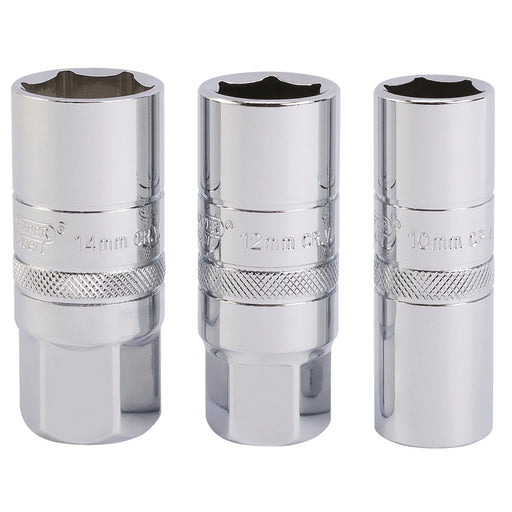 Draper Expert Spark Plug Socket Set, 1/2" Sq. Dr. (3 Piece) - HT-PLUG/3