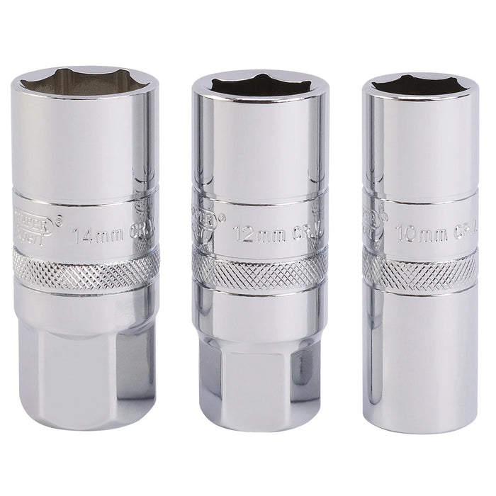 Draper Expert Spark Plug Socket Set, 1/2" Sq. Dr. (3 Piece) - HT-PLUG/3