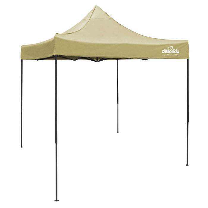 Dellonda 2x2m Pop-Up Gazebo Heavy Duty  Carry Bag Rope Stakes & Weight Beige