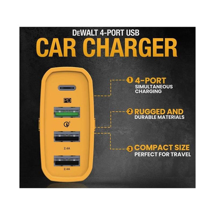 Dewalt Telecoms 4-Port Mobile USB PD Charger 60W DEWALT Telecoms - Town Tools
