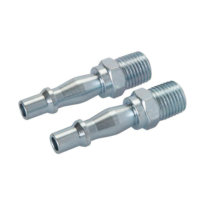 Silverline Air Line Bayonet Male Thread Coupler 2pk 1/4" BSP Silverline - Town Tools 