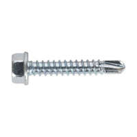 Sealey Self Drilling Screw 4.2 x 25mm Hex Head Zinc Pack of 100 SDHX4225