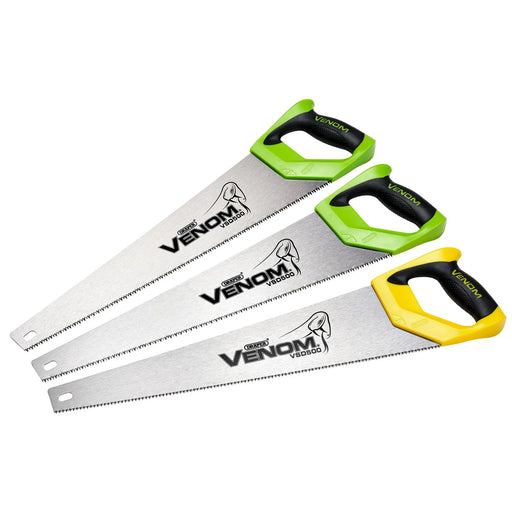 Draper Venom® 2 x First Fix & 1 x Second Fix Double Ground Handsaw, 500mm - image 1