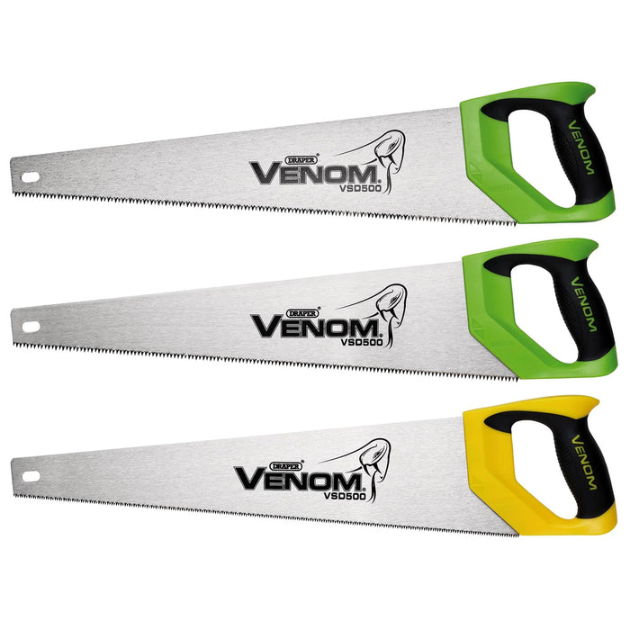 Draper Venom® 2 x First Fix & 1 x Second Fix Double Ground Handsaw, 500mm