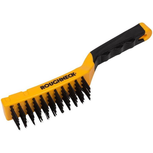 Roughneck Carbon Steel Wire Brush Soft Grip 300mm (12in) - 4 Row Roughneck - Town Tools