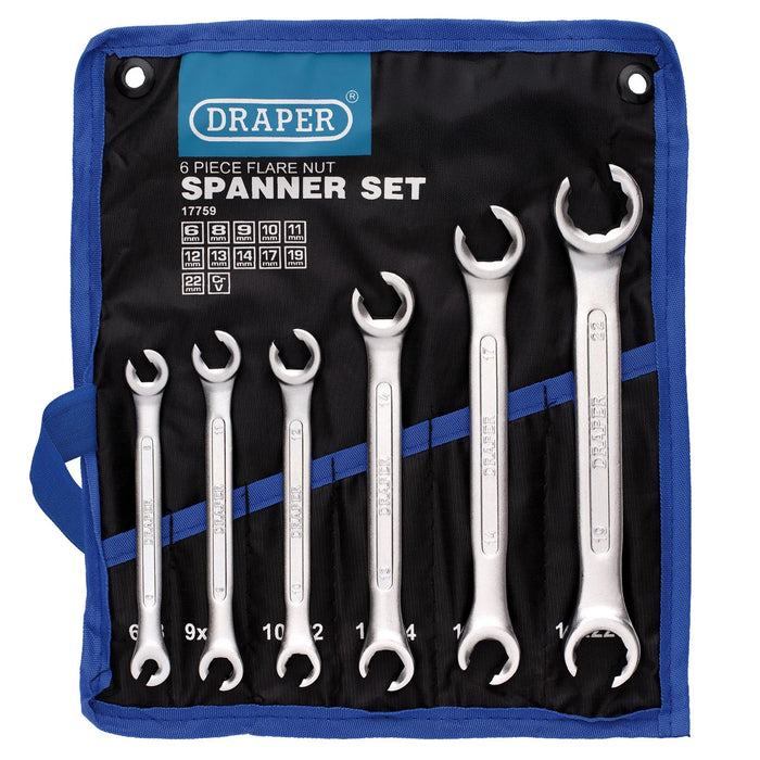 Draper Flare Nut Spanner Set (6 Piece) - BAW-FN SET