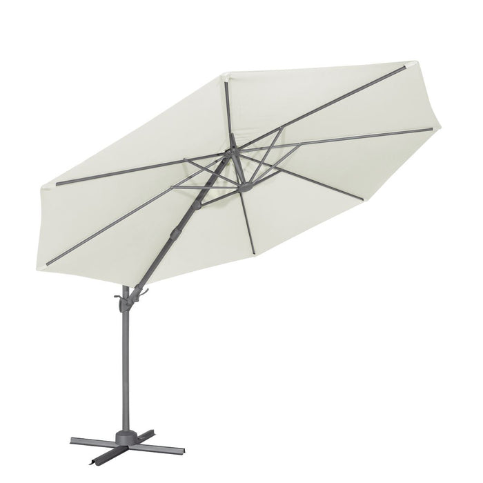 Dellonda Cantilever Parasol with 360 Rotation, Tilt & Cover 3m - Cream