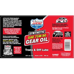 Lucas Synthetic Sae 75W90 Gear Oil Transmission Or Diff Oil Exceeds Api Gl5 Spec Lucas Oil - Town Tools 