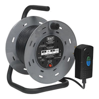 Sealey Cable Reel 25m 4 x 230V 1.25mmï Thermal Trip with RCD Plug BCR25RCD