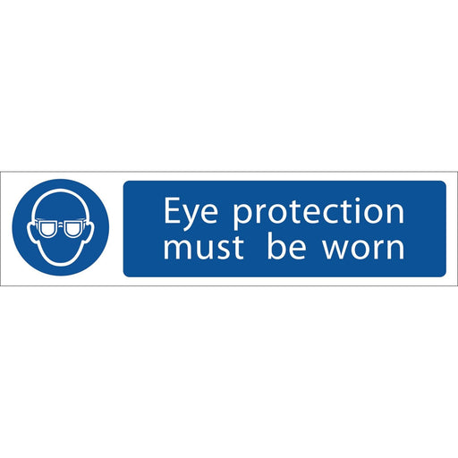 Draper Eye Protection' Mandatory Sign, 200 x 50mm 73085 Draper - Town Tools 