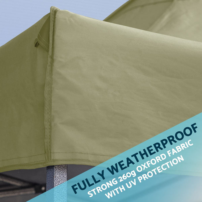 Dellonda 3x4.5m Pop-Up Gazebo & Side Walls Water Resistant Fabric - Beige