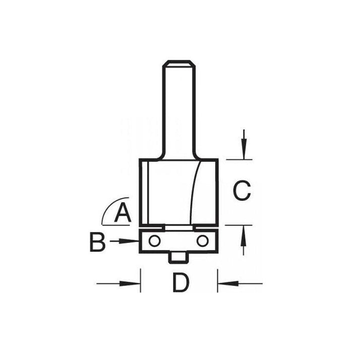 Trend T46/0 x 1/4 TCT 90° Template Profiler 9.5 x 12.7mm Trend - Town Tools