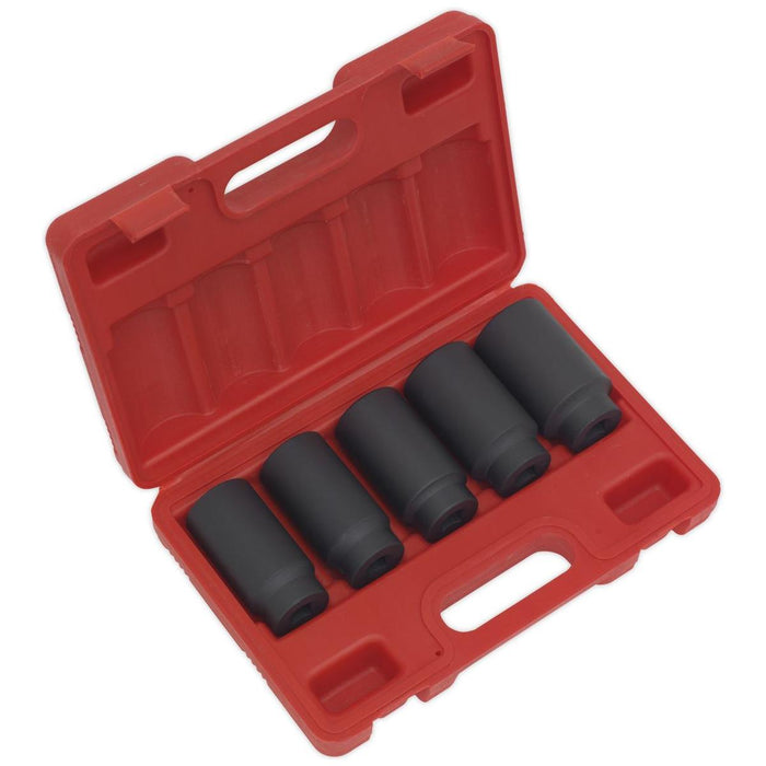 Sealey Impact Hub Nut Socket Set 5pc 1/2"Sq Drive SX050 Sealey - Town Tools 