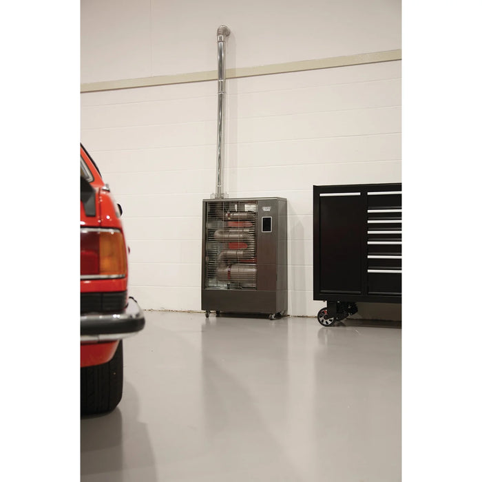 Draper 230V Far Infrared Diesel Heater with Flue Kit, 40,000 BTU/11.6kW