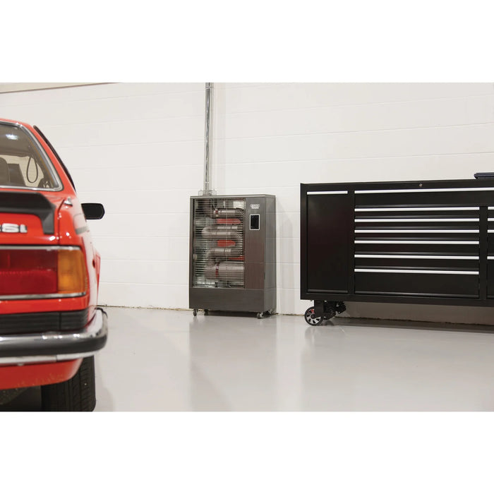 Draper 230V Far Infrared Diesel Heater with Flue Kit, 40,000 BTU/11.6kW