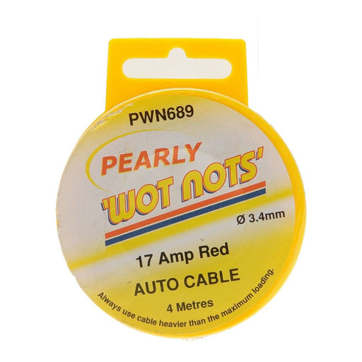 Wot-Nots 1 Core Cable - Red - 4m - 17A Pearl Automotive - Town Tools 