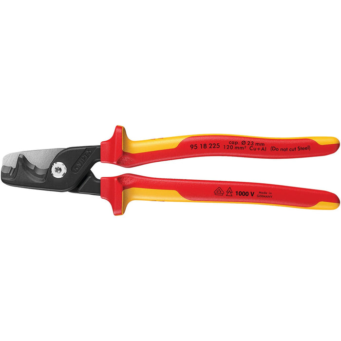 KNIPEX 95 18 225 StepCut® XL VDE Insulated Cable Shears, 225mm - 95 18 225