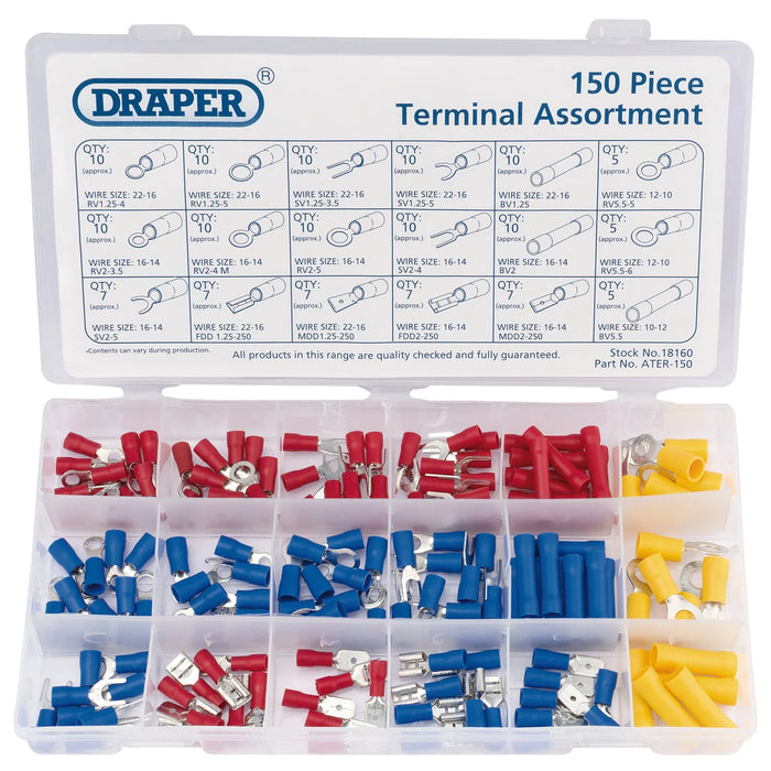 Draper Insulated Terminal Assortment (150 Piece) - ATER-150