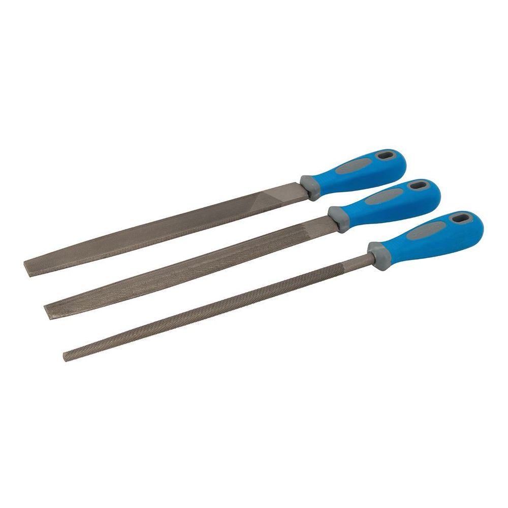 Silverline File Set 3pce 2nd Cut 250mm Silverline - Town Tools 