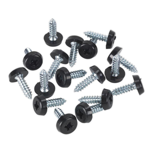 Sealey Numberplate Screw Plastic Enclosed Head 4.8 x 18mm Black Pack of 50 PTNP3 Sealey - Town Tools 