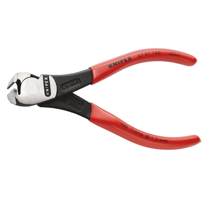 KNIPEX 67 01 140 High Leverage End Cutting Nippers, 140mm - 67 01 140 SB
