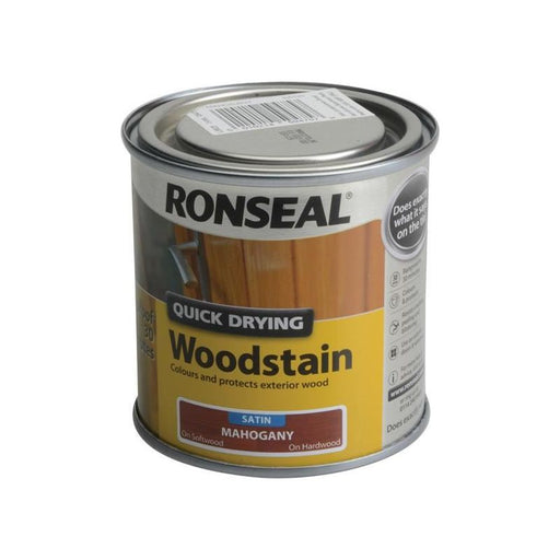Ronseal Quick Drying Woodstain Satin Mahogany 250ml Ronseal - Town Tools