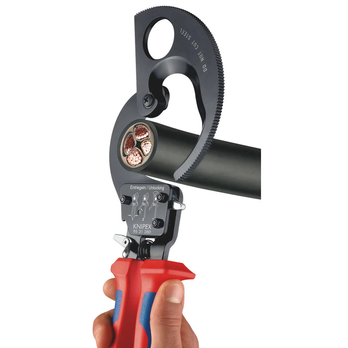 KNIPEX 95 31 250 Ratchet Action Cable Cutter, 250mm - 95 31 250