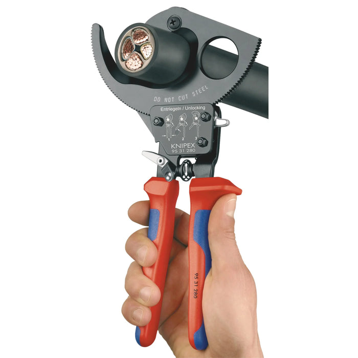 KNIPEX 95 31 250 Ratchet Action Cable Cutter, 250mm - 95 31 250